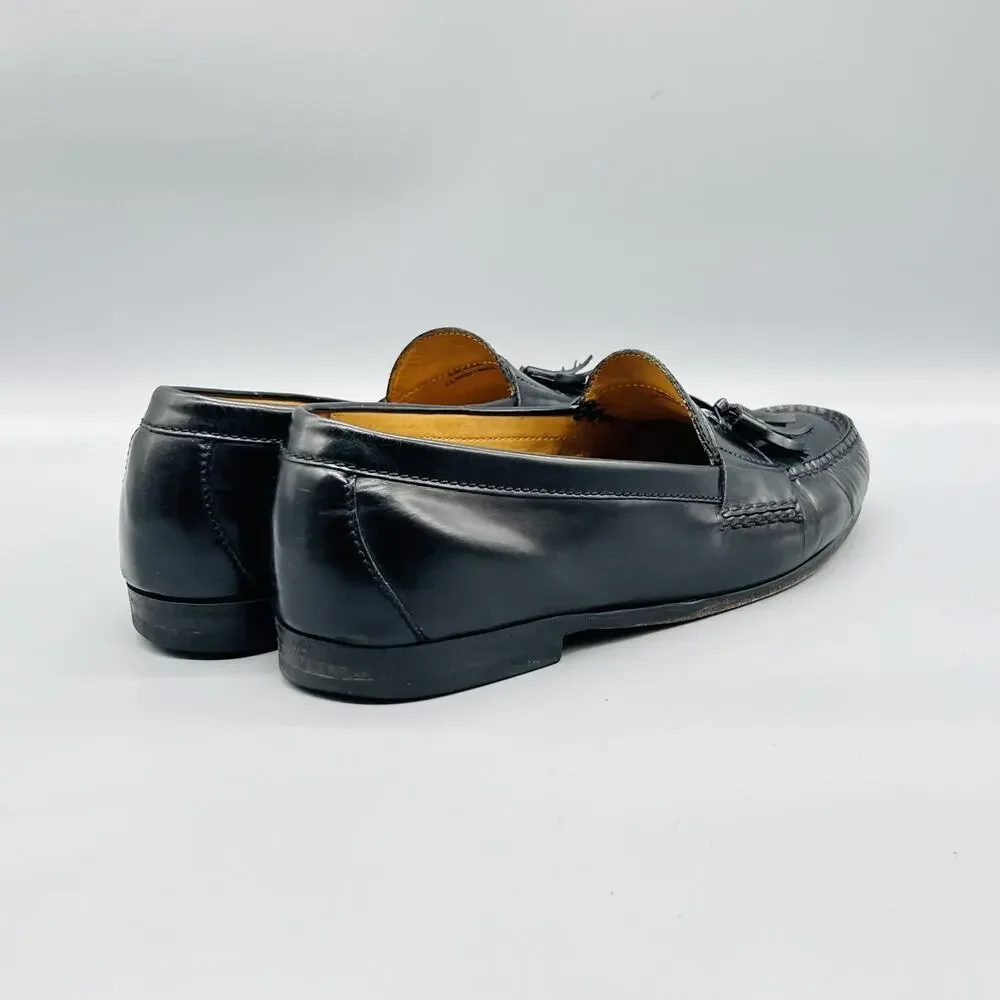 Cole Haan Shoes Mens 11.5 Black Leather Vtg Air Tassel Loafers Slip On Dress